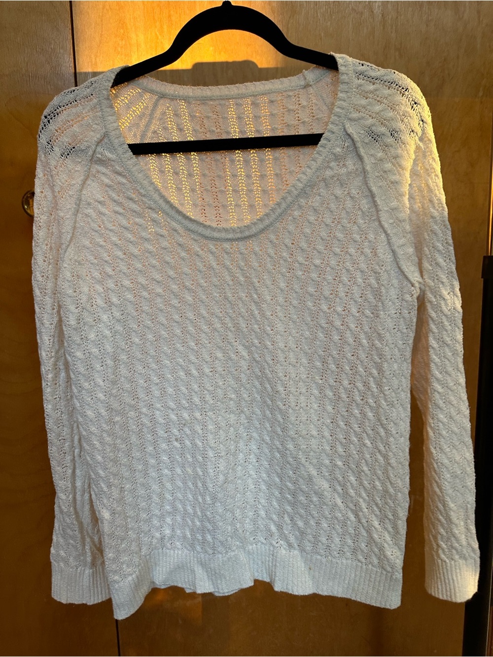 Lightweight Cream Knit Scoopneck Sweater